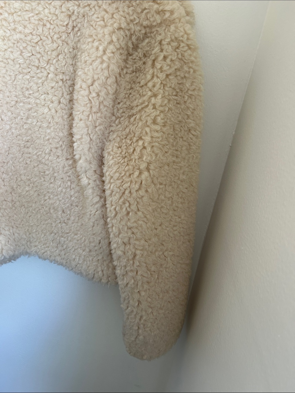 Lulus Cream Faux Shearling Teddy Jacket, Oversized Collar, Size S - Picture 8 of 16